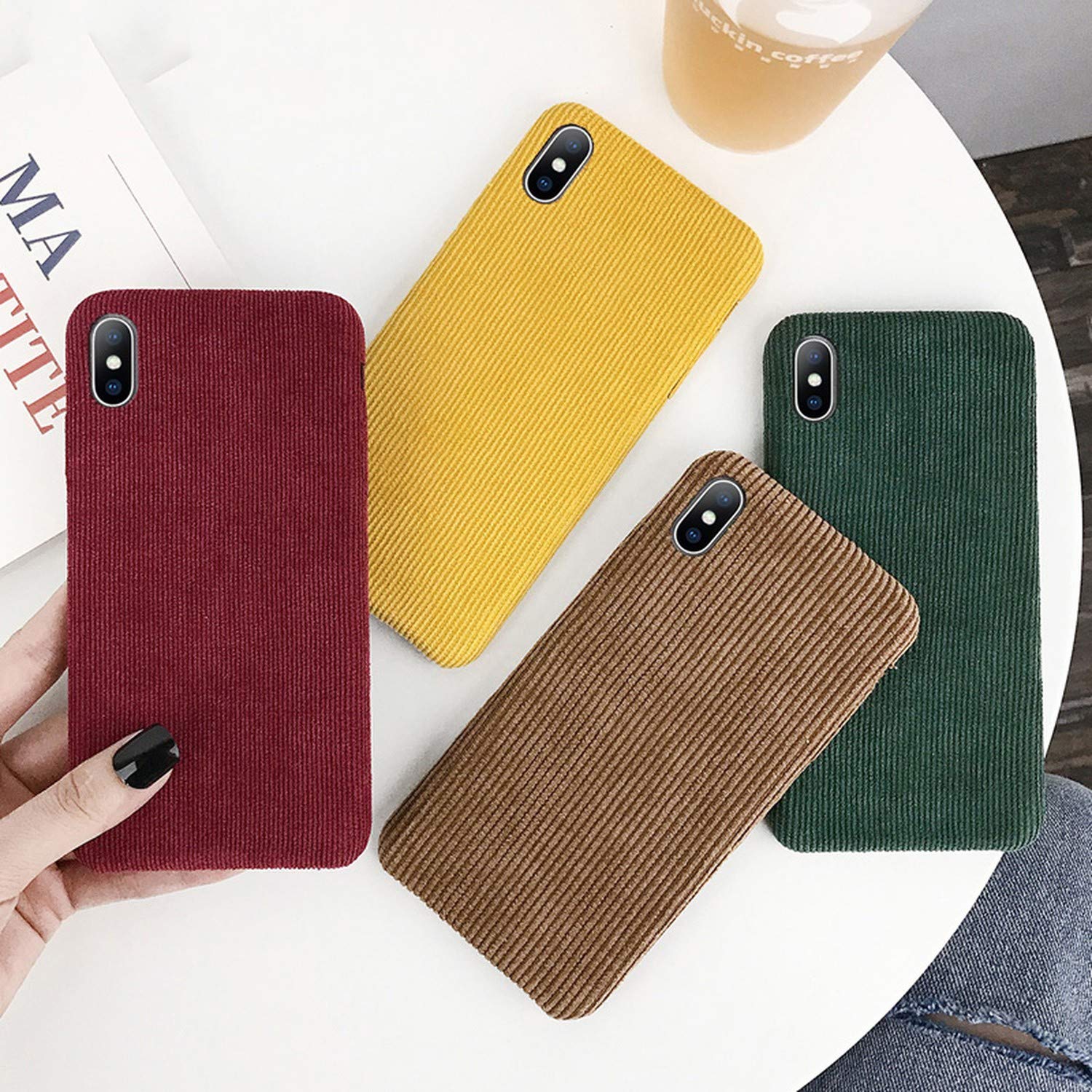 Amazon.co.jp: コーデュロイクロステクスチャ電話ケースiPhone 11 Pro
